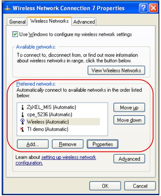 ZYXEL M-302 - Ordering the Preferred Networks - 1