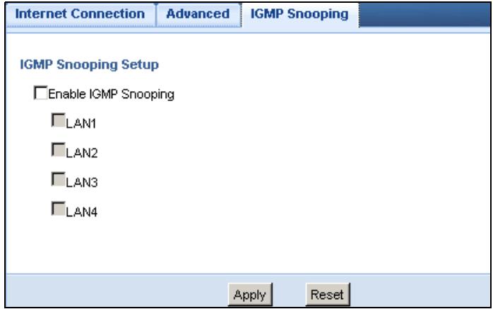 ZYXEL NBG-419N - IGMP Snooping Screen - 1