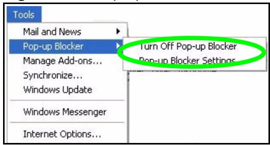 ZYXEL NBG-419N - Disable pop-up Blockers - 1