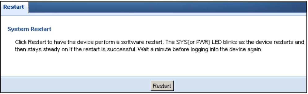 ZYXEL NBG-419N - Reset/Restart Screen - 1