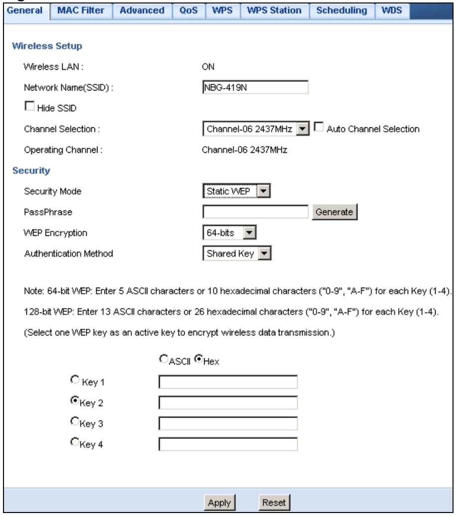 ZYXEL NBG-419N - WEP Encryption - 1