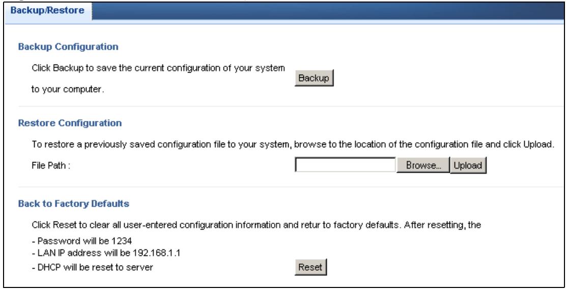 ZYXEL NBG-419N - Configuration Screen - 1