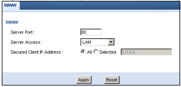 ZYXEL NBG-419N - WWW Screen - 1