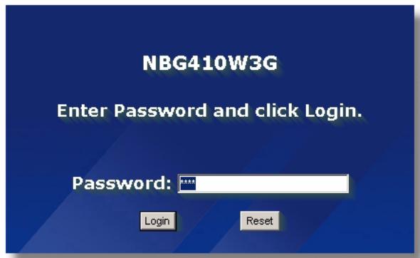 ZYXEL NBG410W3G - Accessing the ZyXEL Device Web Configurator - 1