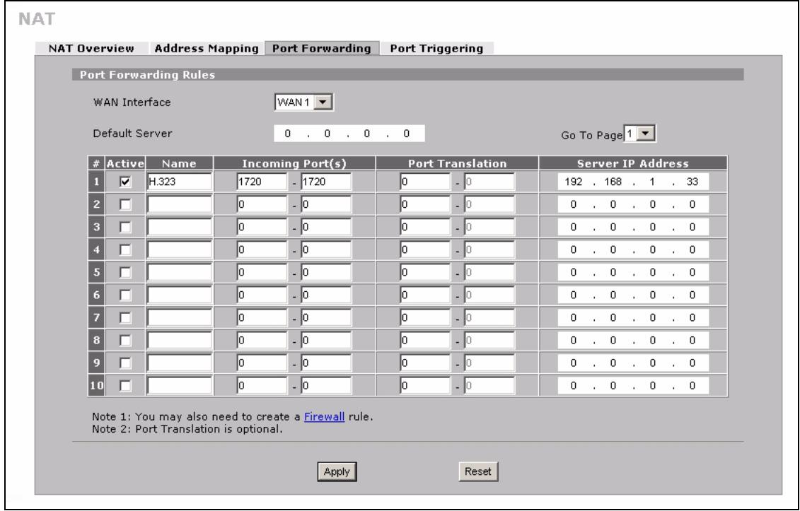 ZYXEL NBG410W3G - Set up Port Forwarding - 1