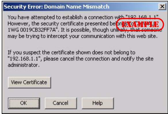 ZYXEL NBG410W3G - Netscape Navigator Warning Messages - 2
