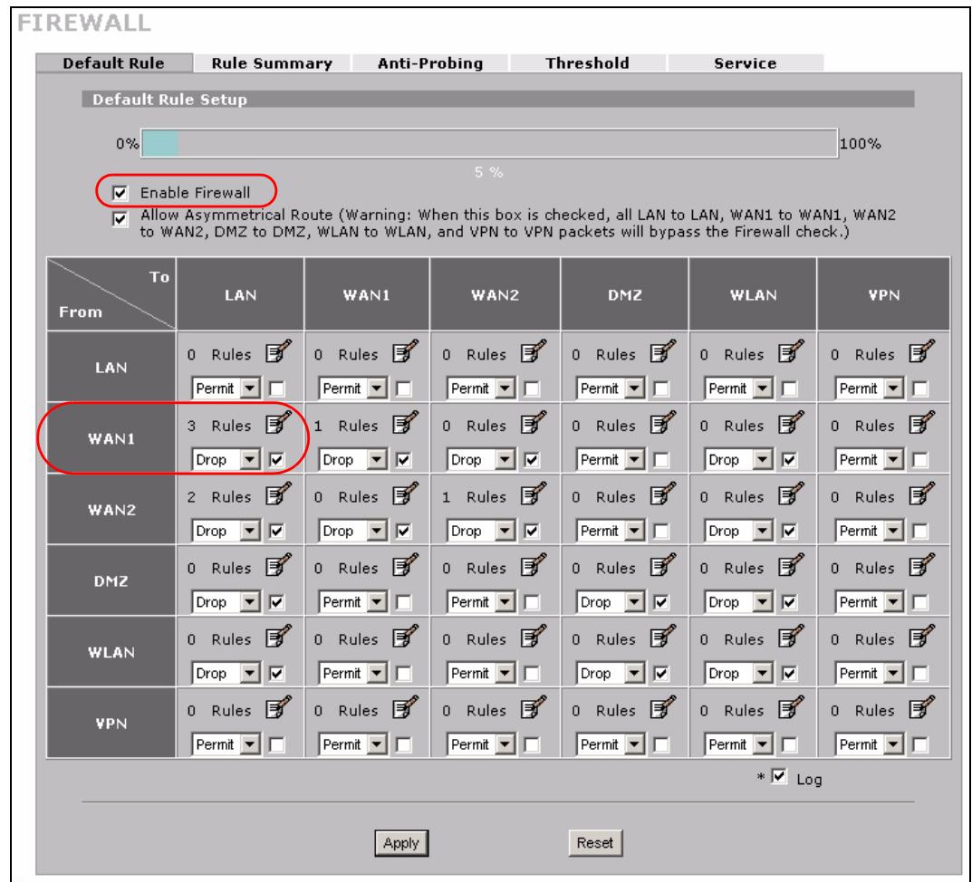 ZYXEL NBG410W3G - Allow WAN-to-LAN Traffic through the Firewall - 2