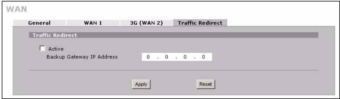 ZYXEL NBG410W3G - Configuring Traffic Redirect - 1