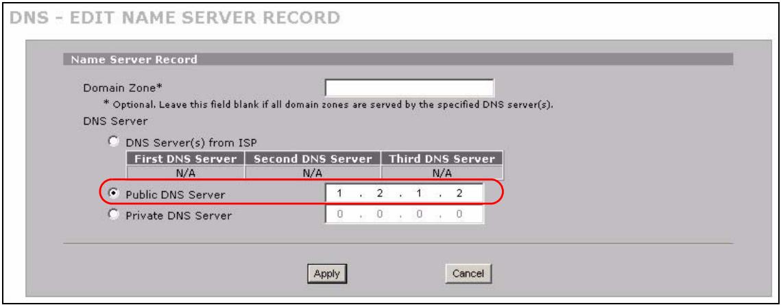 ZYXEL NBG410W3G - Configuring the WAN Connection with a Static IP Address - 6