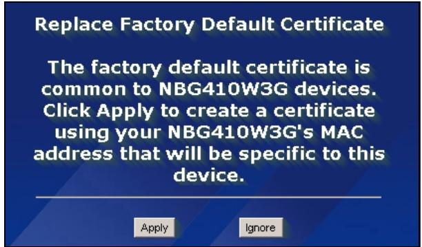ZYXEL NBG410W3G - Login Screen - 2