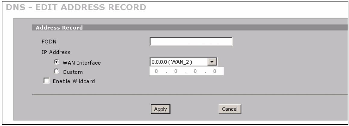 ZYXEL NBG410W3G - Adding an Address Record - 1