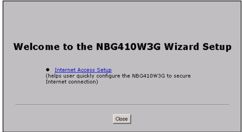 ZYXEL NBG410W3G - Wizard Setup Overview - 1