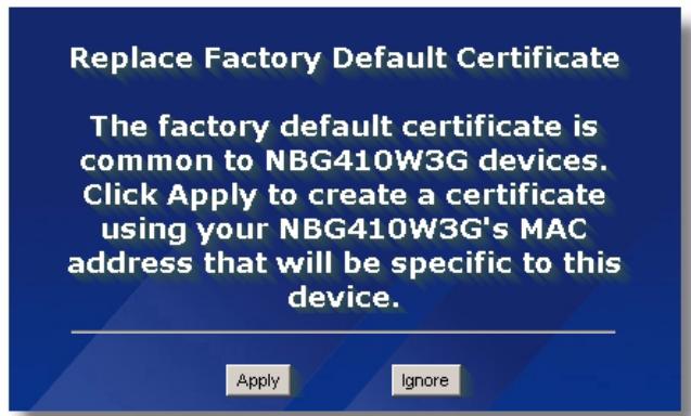 ZYXEL NBG410W3G - Accessing the ZyXEL Device Web Configurator - 4