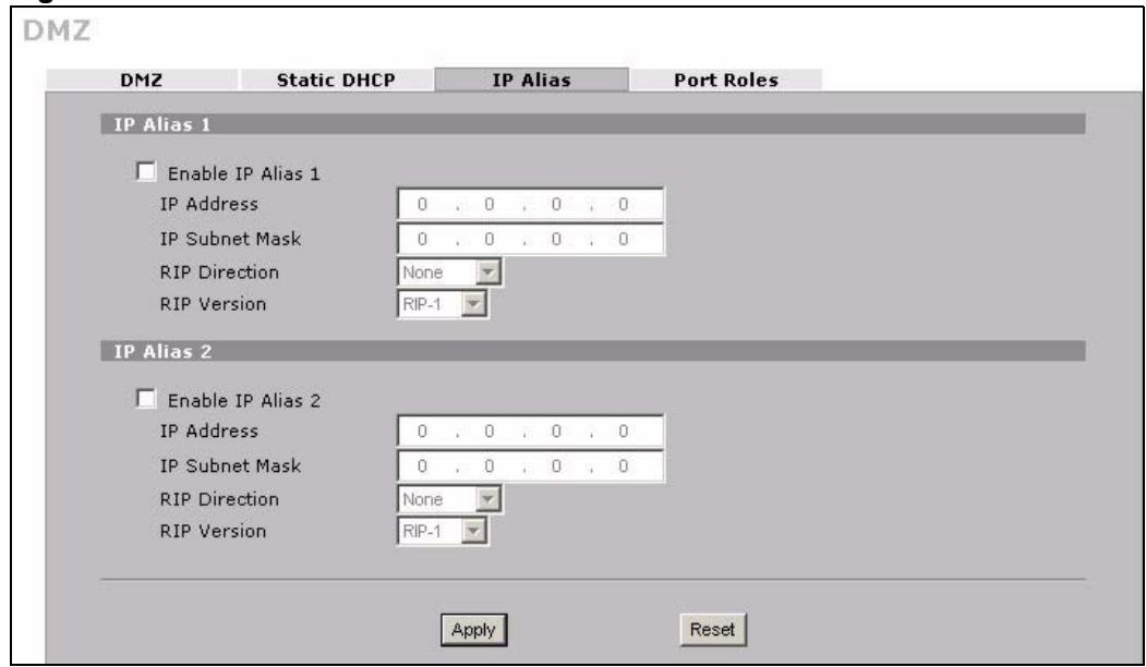 ZYXEL NBG410W3G - DMZ IP Alias - 2