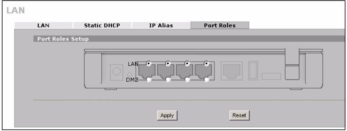 ZYXEL NBG410W3G - LAN Port Roles - 3