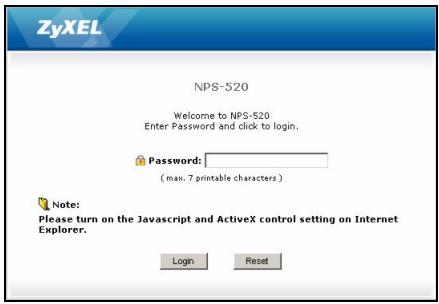 ZYXEL NPS-520 - Configurator web - 1