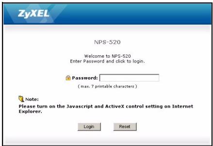 ZYXEL NPS-520 - Configurator web - 1