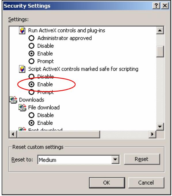 ZYXEL NSA-220 - Enabling Scripting of Safe ActiveX Controls - 2