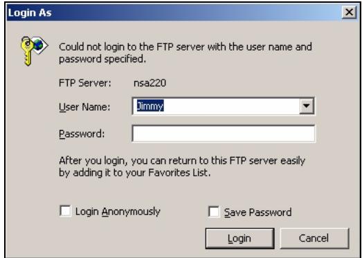 ZYXEL NSA-220 - Accessing a Share Using FTP - 2