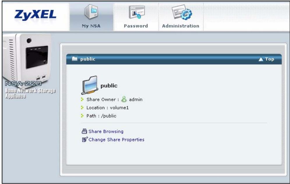 ZYXEL NSA-220 - My NSA Management Overview Screen - 1