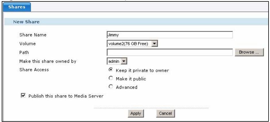 ZYXEL NSA-220 - Creating a Share - 2