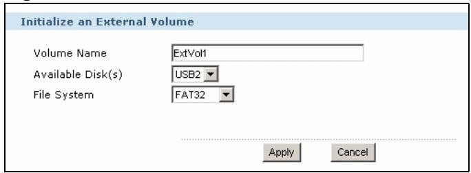 ZYXEL NSA-220 - Creating a New External Volume - 2