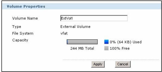 ZYXEL NSA-220 - Editing an External Volume - 1