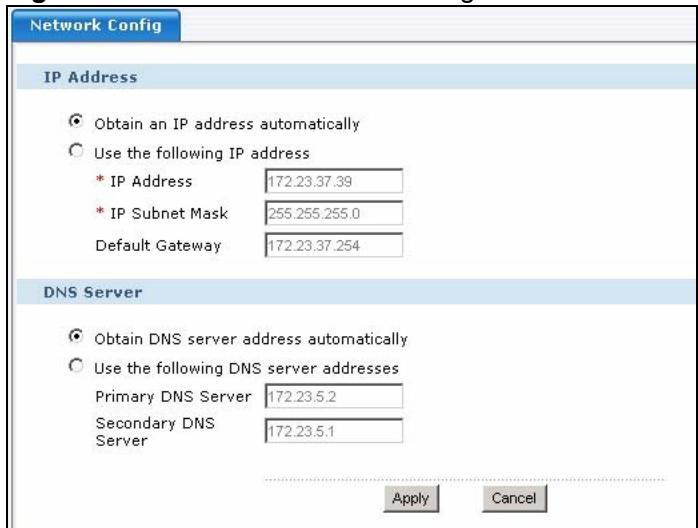 ZYXEL NSA-220 - Network Config Screen - 2