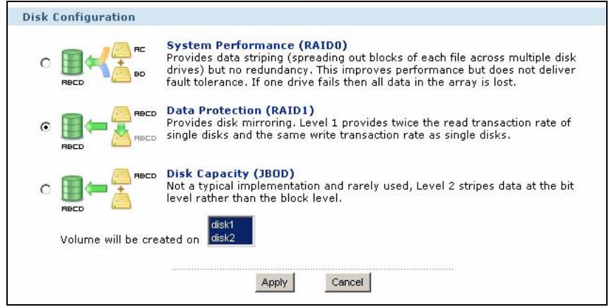 ZYXEL NSA-220 - Creating a New Internal Volume - 2