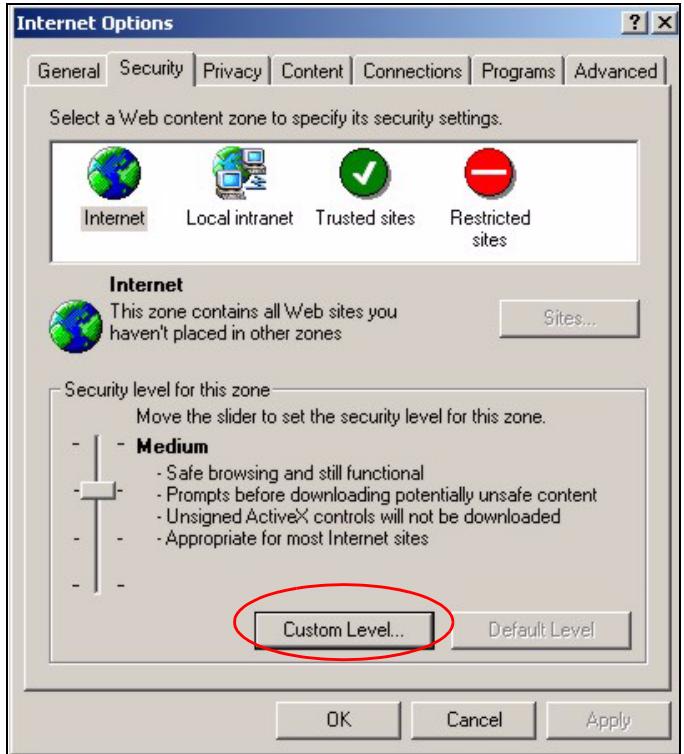ZYXEL NSA-220 - Enabling Scripting of Safe ActiveX Controls - 1