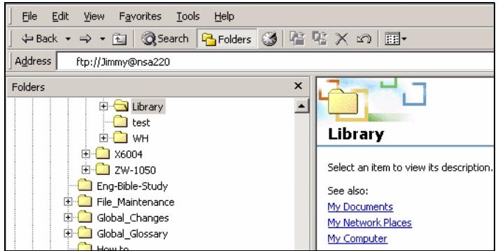 ZYXEL NSA-220 - Accessing a Share Using FTP - 1