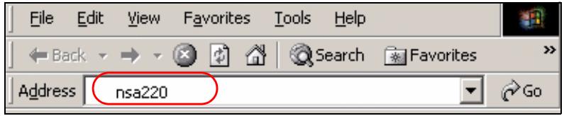 ZYXEL NSA-220 - Web Browser Access - 1