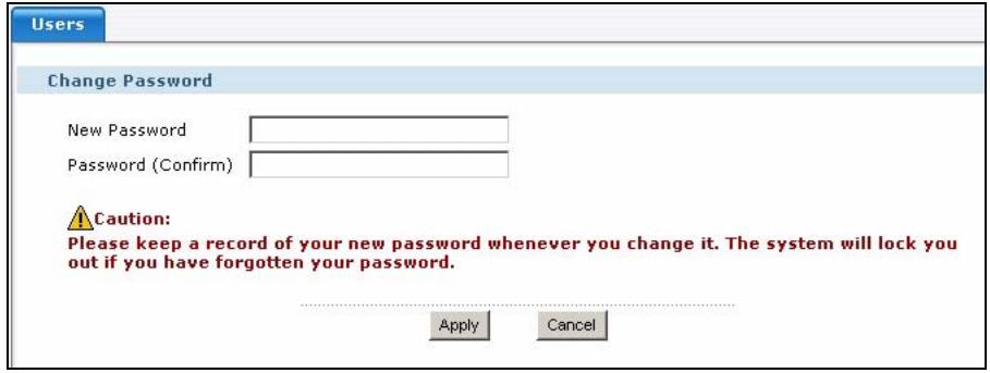 ZYXEL NSA-220 - Change Password Screen - 1