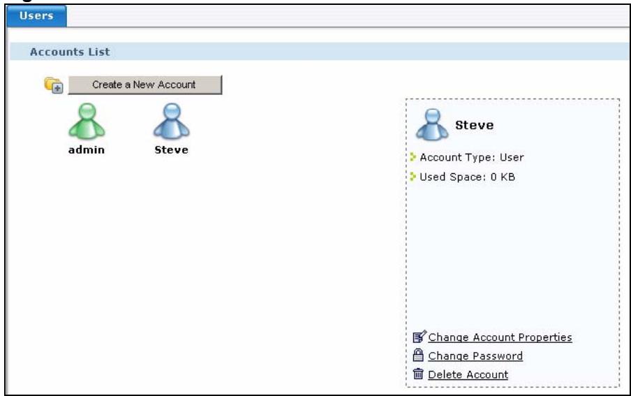ZYXEL NSA-220 - Users Overview Screen - 1