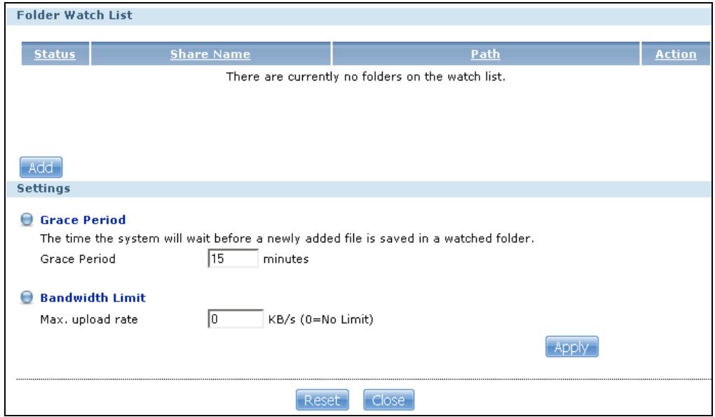 ZYXEL NSA221 - The FTP Uploadr Preferences Screen - 1