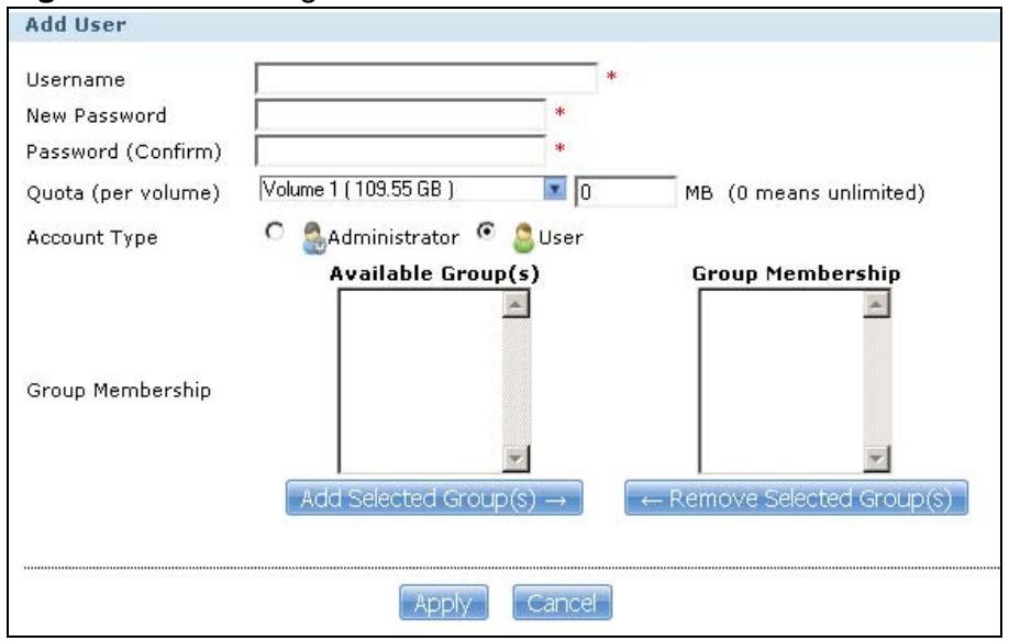 ZYXEL NSA221 - Adding or Editing an Account - 1