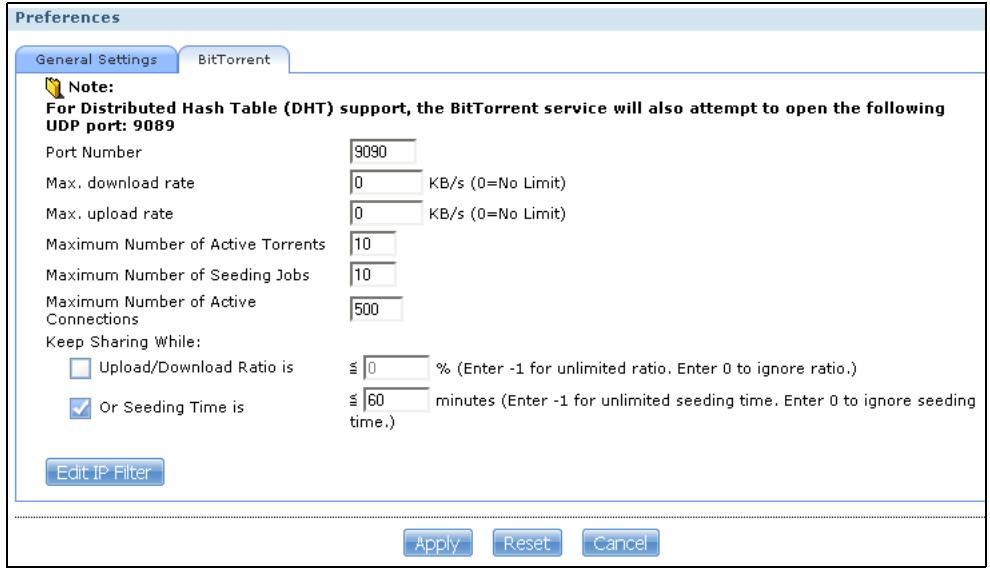 ZYXEL NSA221 - Configuring the BitTorrent Settings - 1