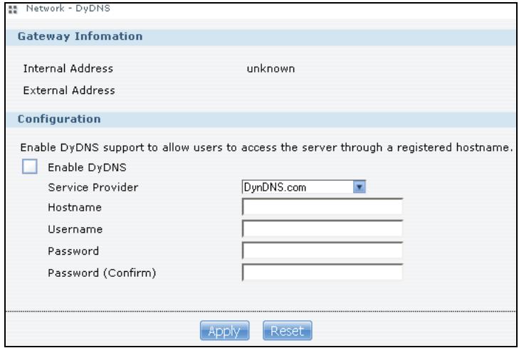 ZYXEL NSA221 - DyDNS Screen - 1