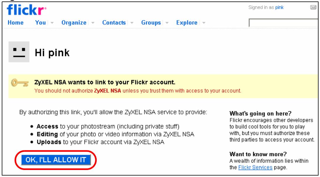 ZYXEL NSA221 - Configuring the Flickr Settings - 3