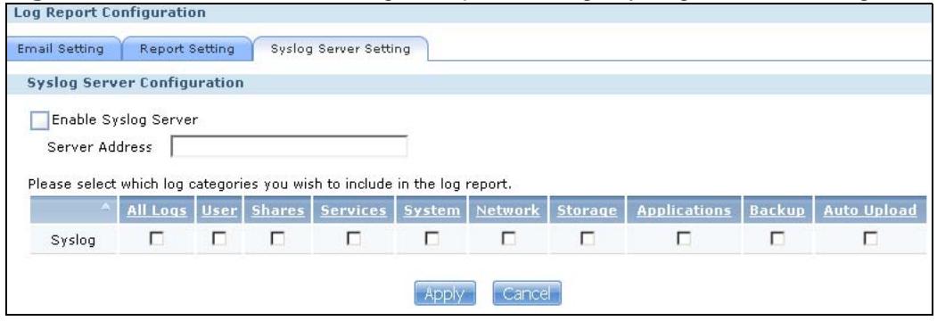 ZYXEL NSA221 - Syslog Server Setting - 1