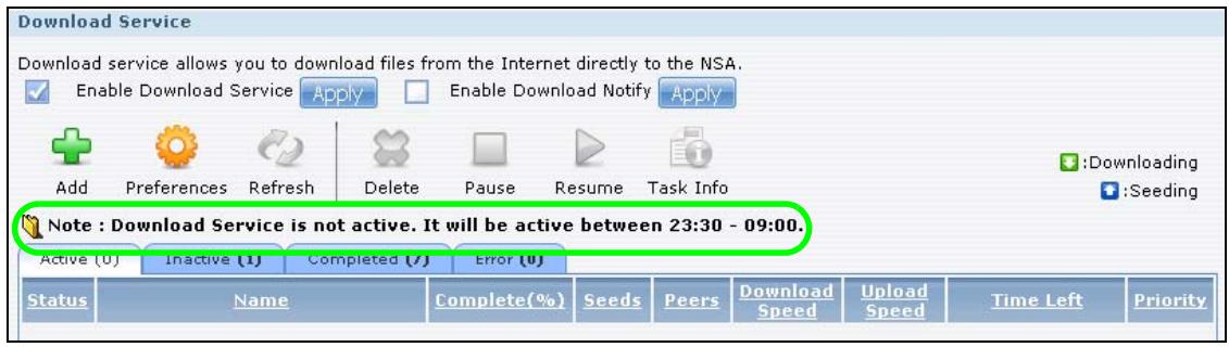ZYXEL NSA221 - Configuring the Download Service Preferences - 2