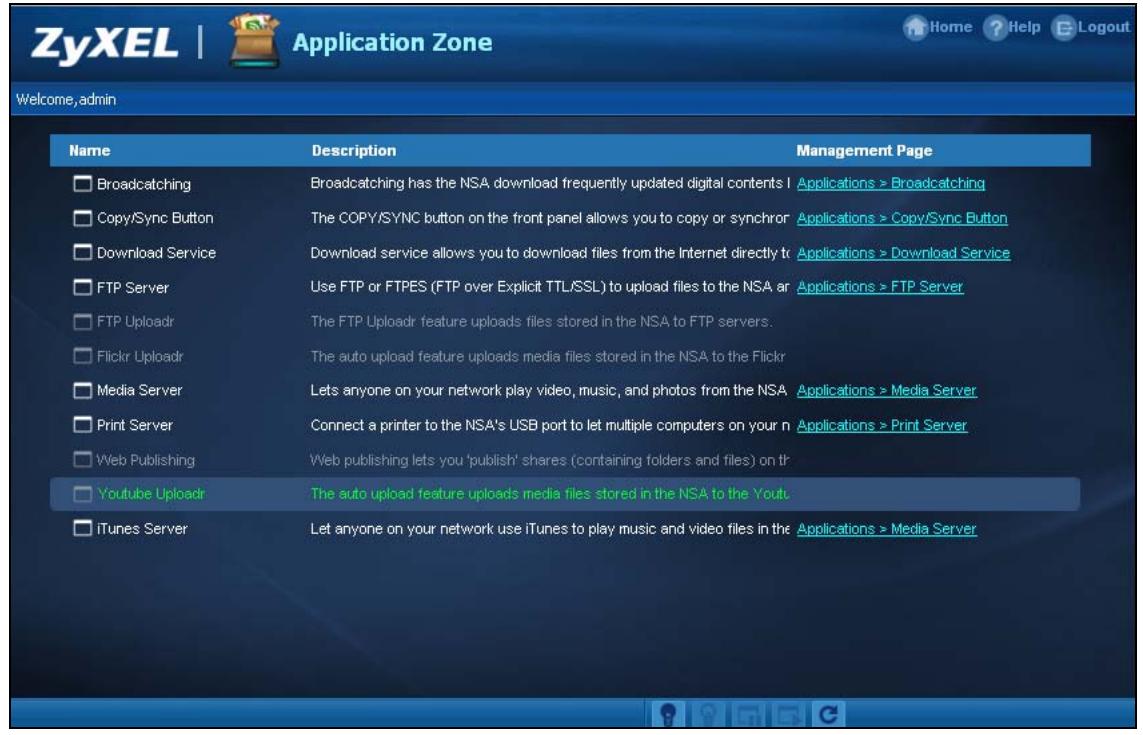 ZYXEL NSA221 - Application Zone - 1