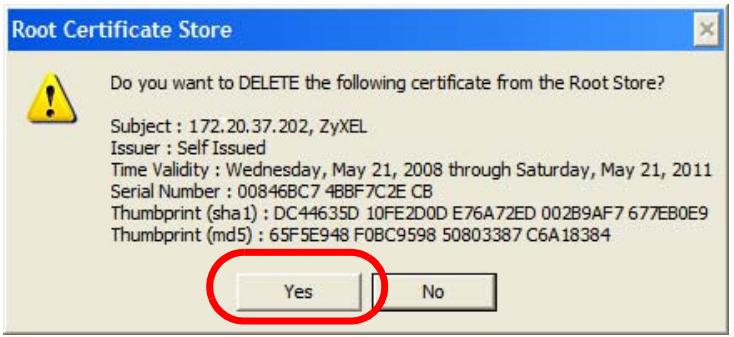 ZYXEL NSA221 - Removing a Certificate in Internet Explorer - 5
