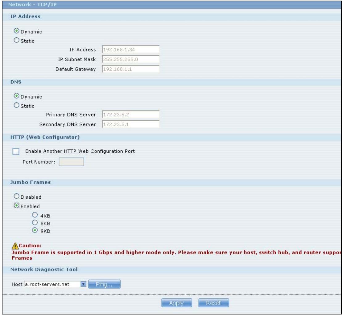 ZYXEL NSA221 - The TCP/IP Screen - 1