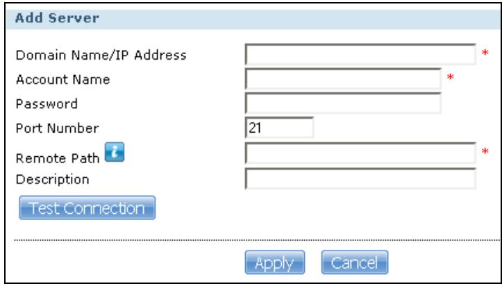 ZYXEL NSA221 - Adding or Editing an FTP Server Entry - 1