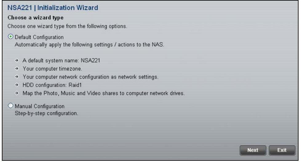 ZYXEL NSA221 - Initialization Wizard - 2