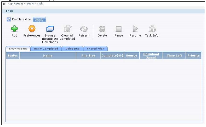 ZYXEL NSA221 - eMule Task Screen - 1