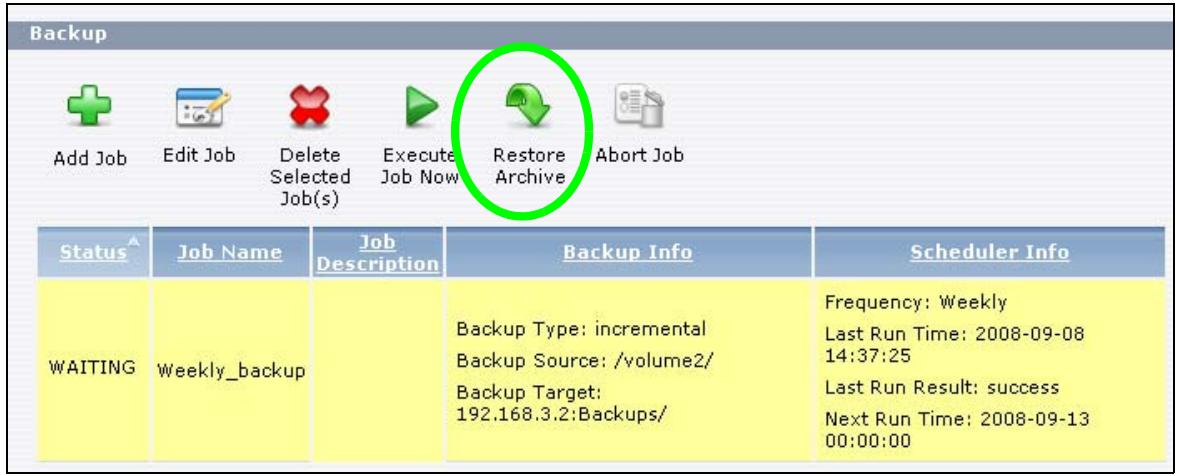 ZYXEL NSA221 - Restoring Archived Files by Backup Job - 1