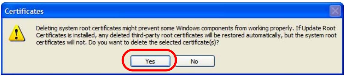 ZYXEL NSA221 - Removing a Certificate in Internet Explorer - 4