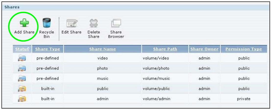 ZYXEL NSA221 - Creating a Share - 1